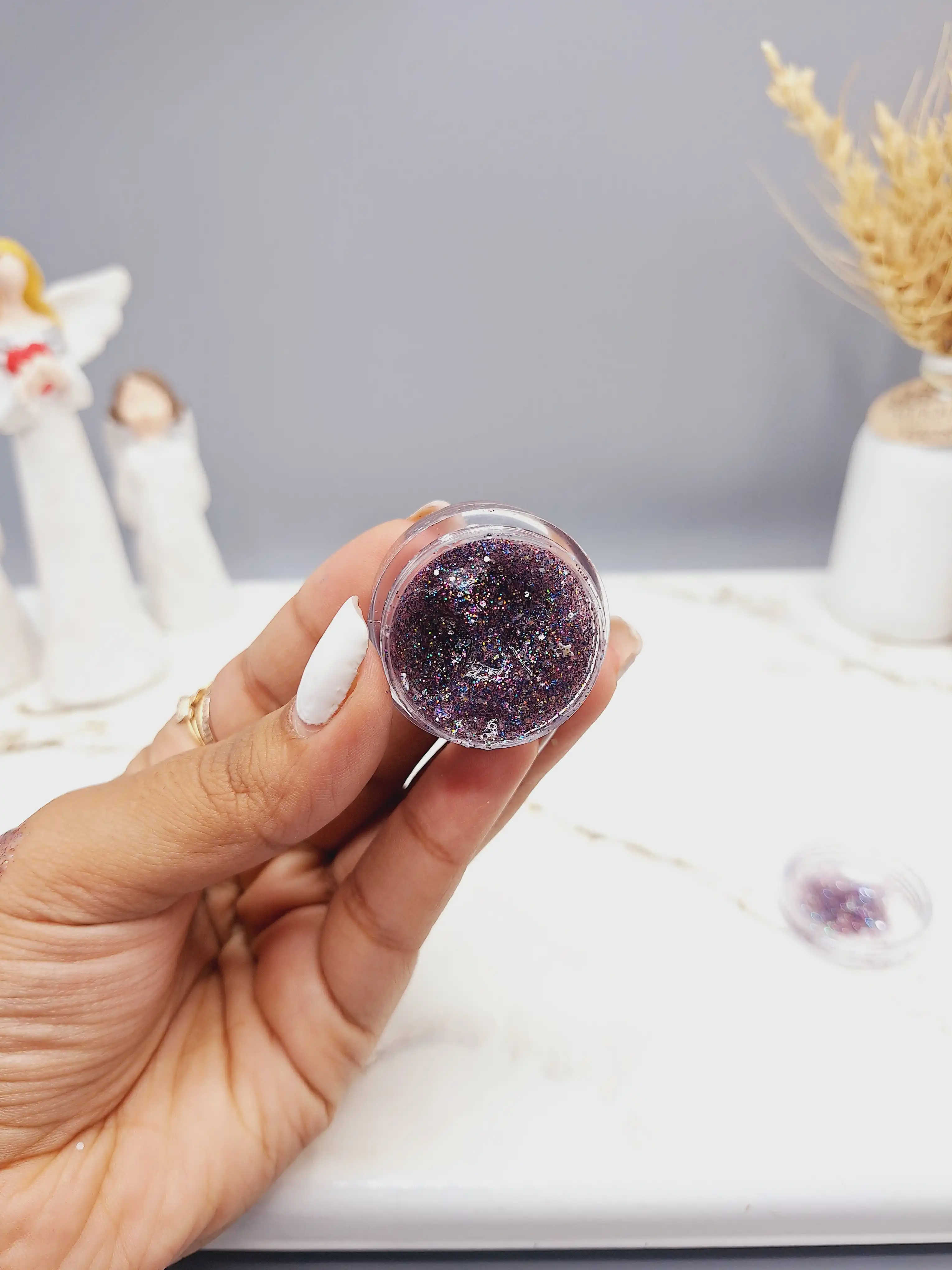گلیتر مایع رنگ بنفش هفت رنگ
